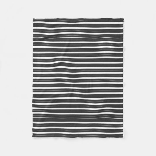 Zwarte witte strepen fleece deken (Voorkant)