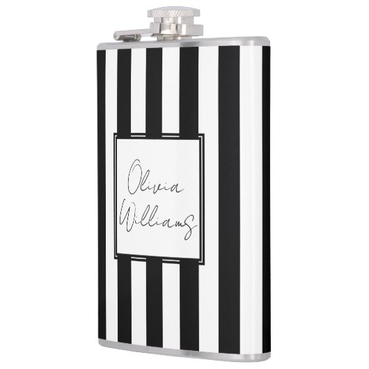 Zwarte witte strepen heupfles (Links)