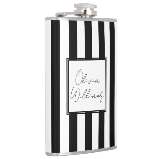 Zwarte witte strepen heupfles (Rechts)