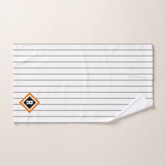 Zwarte witte strepen ID770 Bad Handdoek (Handdoek)