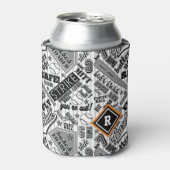 Zwarte witte strepen ID770 Blikjeskoeler (Blikje Voorkant)