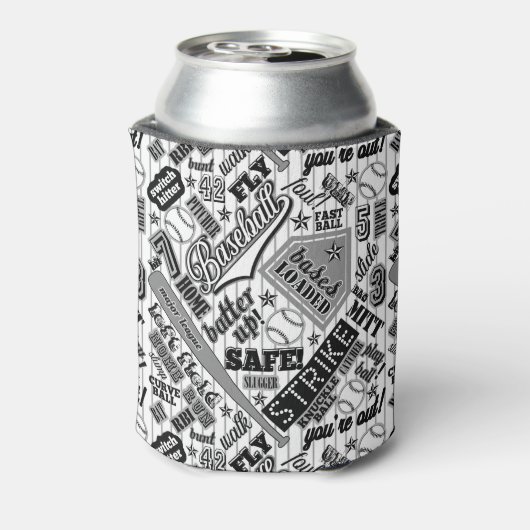 Zwarte witte strepen ID770 Blikjeskoeler (Blikje Achterkant)