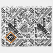 Zwarte witte strepen ID770 Fleece Deken (Voorkant (Horizontaal))