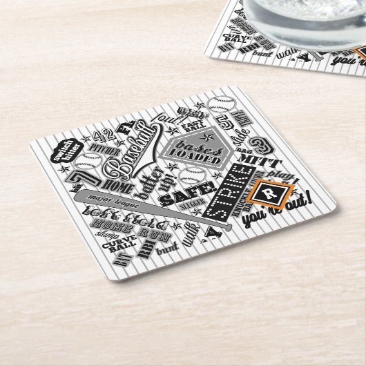 Zwarte witte strepen ID770 Kartonnen Onderzetters (Schuin)