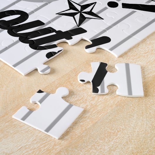 Zwarte witte strepen ID770 Legpuzzel (Zijkant)