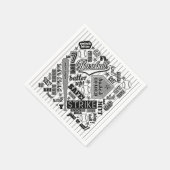 Zwarte witte strepen ID770 Servet (Hoek)