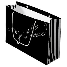 zwarte witte strepen Je T adore French I Adore You Groot Cadeauzakje