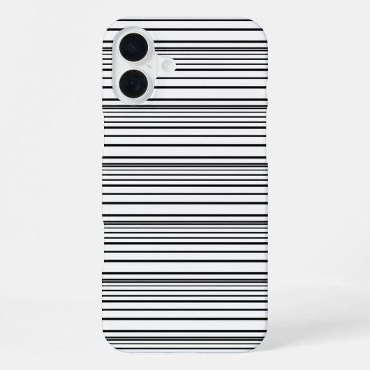 Zwarte witte strepen leuk iPhone hoesje (Achterkant)