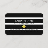 zwarte witte strepen & lippen moderne schoonheid visitekaartje (Voorkant)