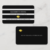 zwarte witte strepen & lippen moderne schoonheid visitekaartje (Voorkant / Achterkant)