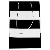 Zwarte witte strepen medium cadeauzakje (Voorkant)