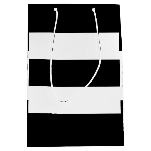 Zwarte witte strepen medium cadeauzakje (Voorkant)