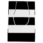 Zwarte witte strepen medium cadeauzakje (Achterkant)