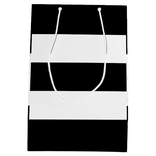 Zwarte witte strepen medium cadeauzakje (Achterkant)