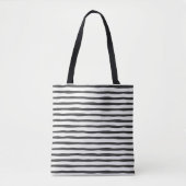 Zwarte witte strepen modern winkelen tote bag (Voorkant)