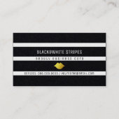 zwarte & witte strepen moderne schoonheid visitekaartje (Voorkant)