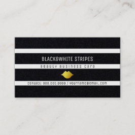 zwarte & witte strepen moderne schoonheid visitekaartje