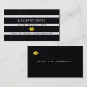 zwarte & witte strepen moderne schoonheid visitekaartje (Voorkant / Achterkant)