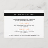 Zwarte witte strepen moderne trouwaccommodatie informatiekaartje (Voorkant)