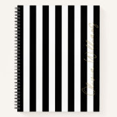 Zwarte witte strepen notitieboek (Voorkant)