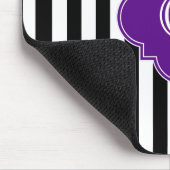 Zwarte witte strepen, Paars label monogram Muismat (Hoek)