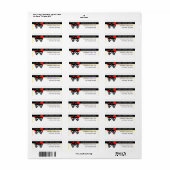 Zwarte witte strepen rode halloween bruiloft etiket (Full Sheet)