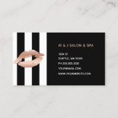 zwarte witte strepen roos gouden lippen make - up  visitekaartje (Achterkant)