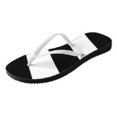 Zwarte witte strepen teenslippers (Schuin)