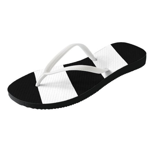 Zwarte witte strepen teenslippers (Schuin)