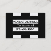 Zwarte witte strepen visitekaartje (Voorkant)
