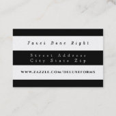 Zwarte witte strepen visitekaartje (Achterkant)