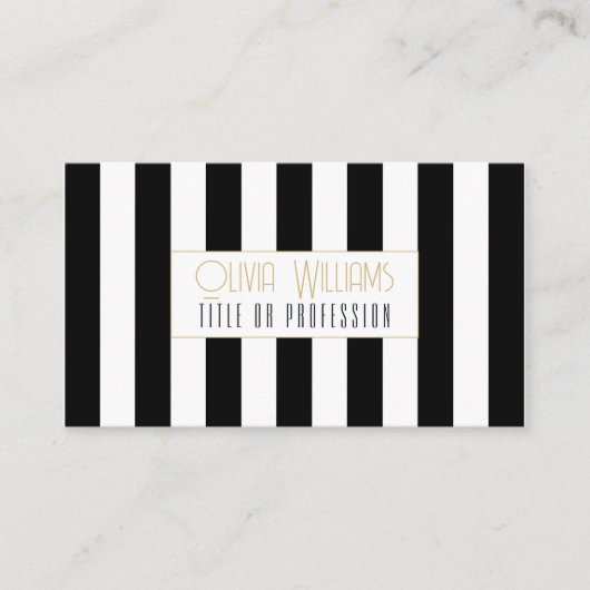 Zwarte witte strepen visitekaartje (Voorkant)