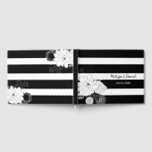 Zwarte witte strepen Witte bloemen Gastenboek (Volledig)