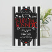 Zwarte witte strepes rode gothische repetitie kaart (Staand voorkant)