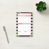 Zwarte Witte Stripe Grocery Store-winkellijst Post-it® Notes (Kantoor)