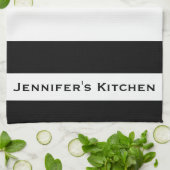 Zwarte & Witte Stripe keukenhanddoeken uit Stripe  (Gevouwen)