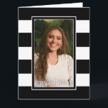 Zwarte Witte striped 30th Birthday Kaart<br><div class="desc">Verzend speciale verjaardagsgroeten met deze moderne zwarte en witte striped douanefoto 30th verjaardagskaart. De tekst binnen deze kaart is aanpasbaar zodat u uw eigen speciale verjaardagswensen kunt toevoegen.</div>