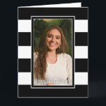 Zwarte Witte striped 40th Birthday Kaart<br><div class="desc">Verzend speciale verjaardagsgroeten met deze moderne zwarte en witte striped douanefoto 40th verjaardagskaart. De tekst binnen deze kaart is aanpasbaar zodat u uw eigen speciale verjaardagswensen kunt toevoegen.</div>