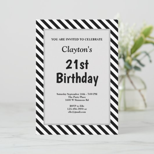 Zwarte/Witte Stripes, met een draagwijdte op zater Kaart (Staand voorkant)