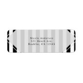 Zwarte & Witte Stripes Modern Striped Invitation Etiket (Voorkant)