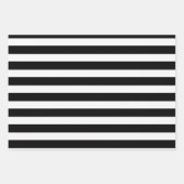 Zwarte & Witte Stripes Party of Kerstmis Inpakpapier Vel (Voorkant)
