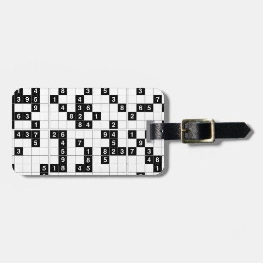 zwarte witte sudoku bagagelabel (Voorkant horizontaal)
