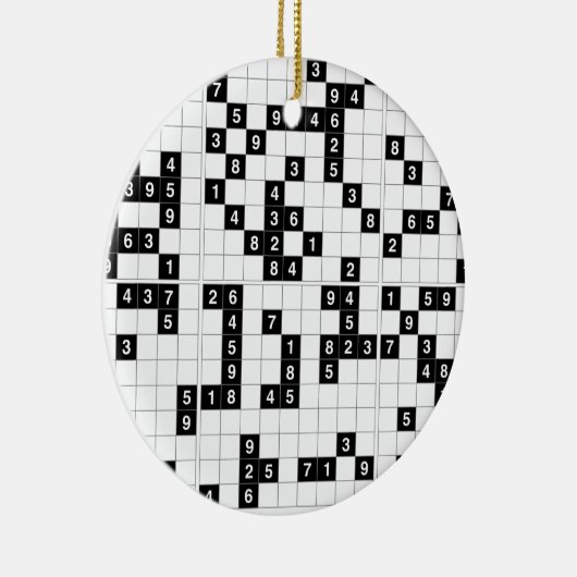 zwarte witte sudoku keramisch ornament (Rechts)