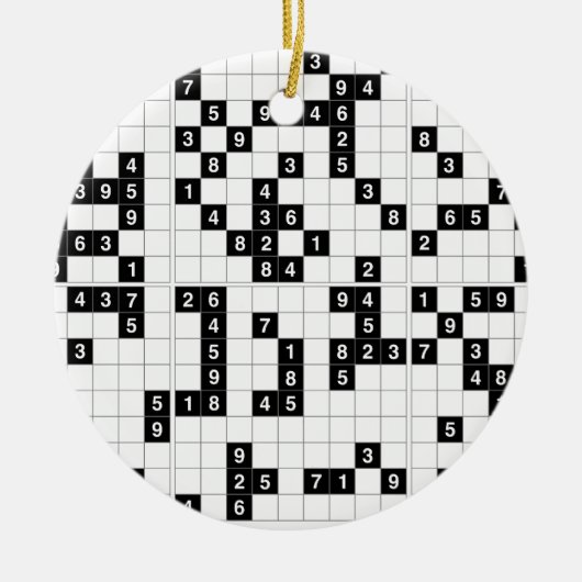 zwarte witte sudoku keramisch ornament (Voorkant)