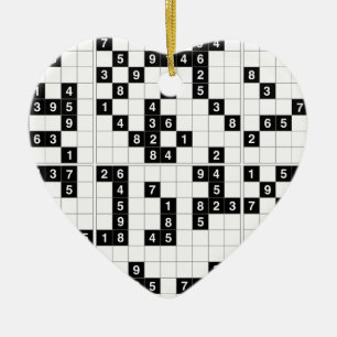zwarte witte sudoku keramisch ornament