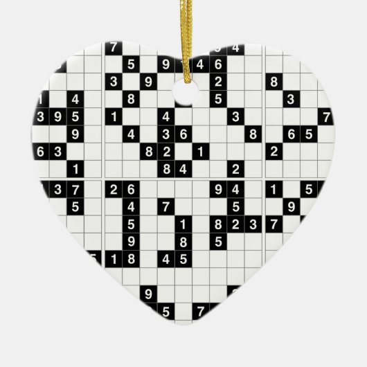 zwarte witte sudoku keramisch ornament (Voorkant)