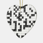 zwarte witte sudoku keramisch ornament (Links)
