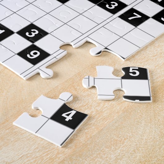 zwarte witte sudoku legpuzzel (Zijkant)