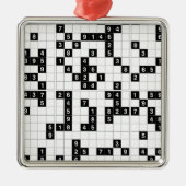 zwarte witte sudoku metalen ornament (Voorkant)
