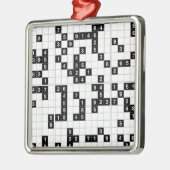 zwarte witte sudoku metalen ornament (Links)